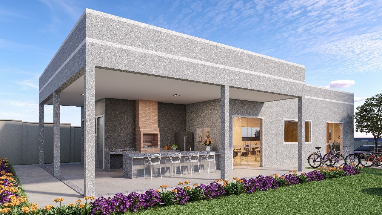 Espaço gourmet com churrasqueira do Residencial Tibre Espaço gourmet com churrasqueira do Residencial Tibre