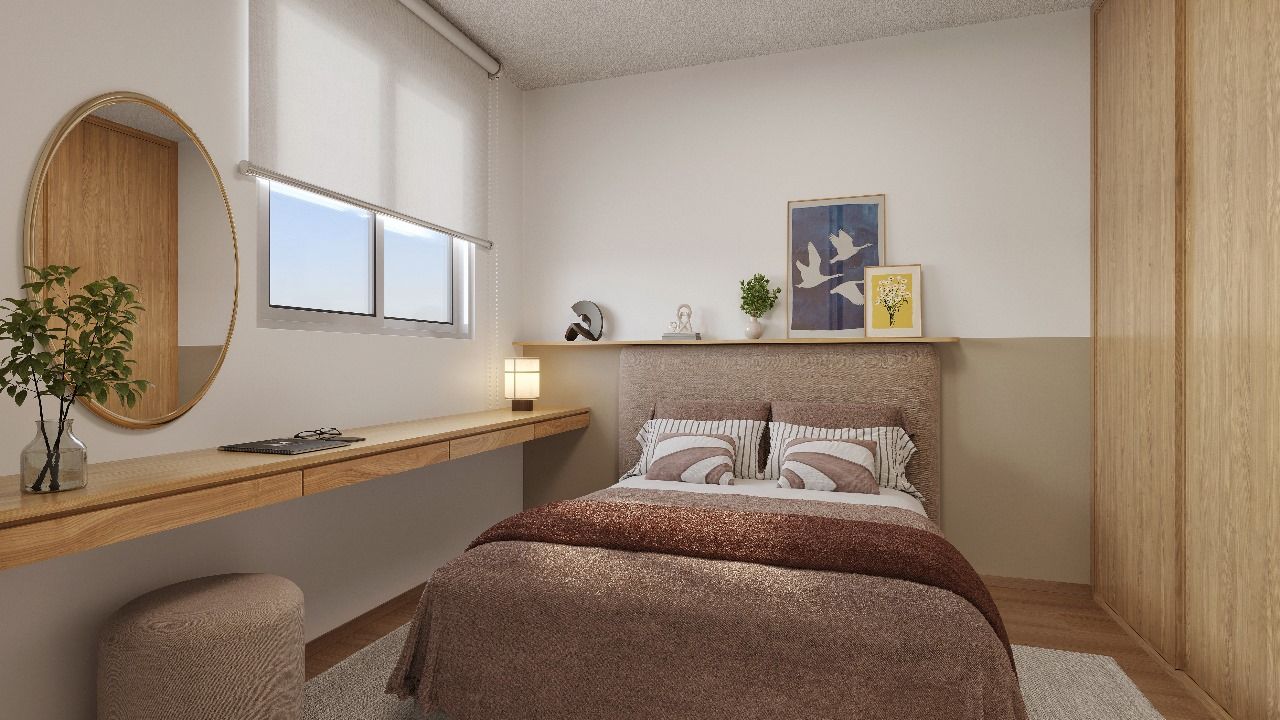 Quarto de casal do apartamento do Residencial Tibre Quarto de casal do apartamento do Residencial Tibre